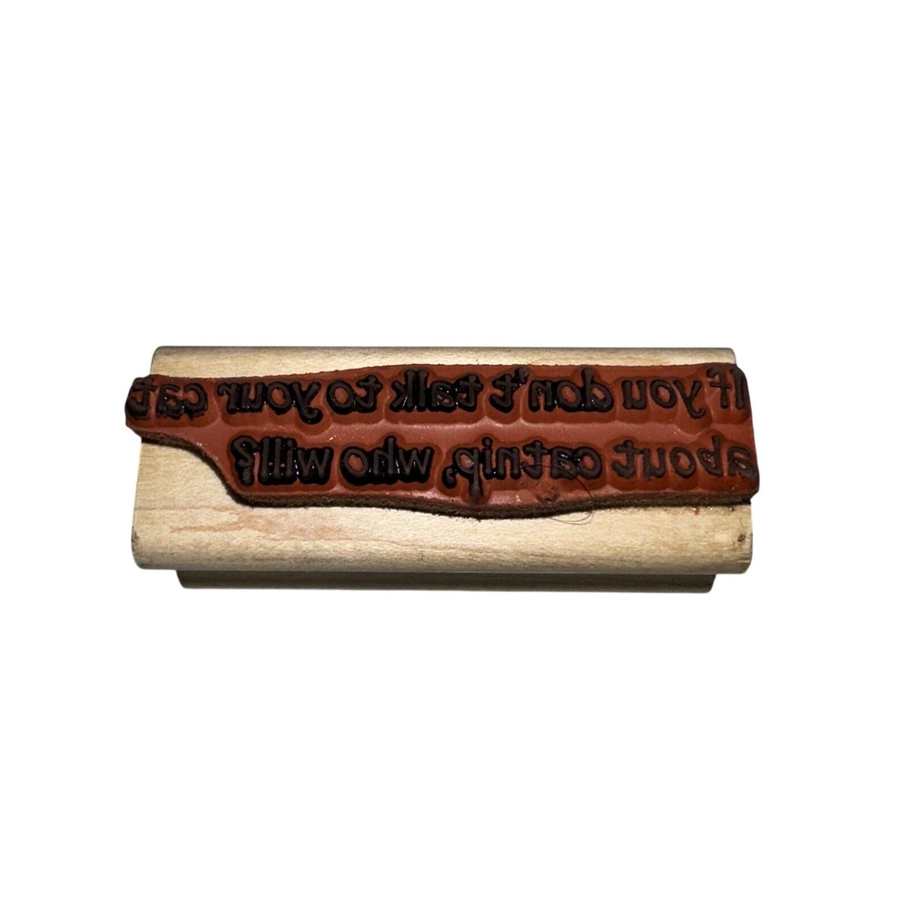 RubberHedgehog Catnip Humor Wood Mounted Rubber Stamp 2015 Cat Lover Funny Quote - Picture 2 of 3